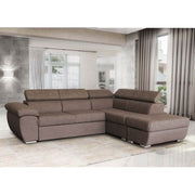 Canapé d'angle Fiona avec péninsule droite gris éléphant 95