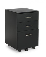 Commode de bureau en MDF avec trois tiroirs Noir NADIR 40x44x h65 cm
