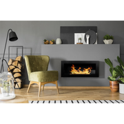 Fiche à bioéthanol ou construit -in Black Livorno L 90 x P 12 x H 40 avec verre