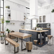 Tabouret bois métal industriel Garrett 45h cm