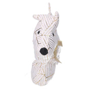 Butoir de porte en tissu chien blanc cm35x5h26