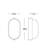 Plaf.Grande E27 Ligne industrielle ovale blanche