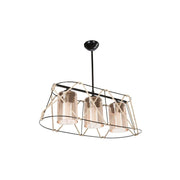 Gezegen ASZ0986 suspension 3 lumières, métal noir et corde