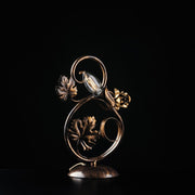 Lampe à poser en fer marron avec décorations dorées, une lumière 21x h30 cm