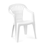 Chaise scilla en résine en plastique blanc dur empilable avec des accoudoirs