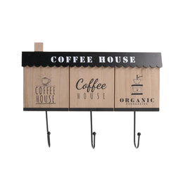 Cintre en bois 3 places noir cm31x23x2,5