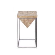 Tabouret en acier avec assise en bois de sapin PRISMY 31x31xh.55 cm