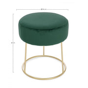 Pouf Clarissa vert or cm 35 x 40 h