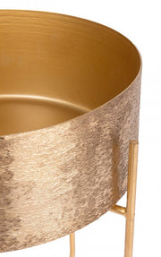 Ensemble de 2 porte-vases en aluminium doré de style classique