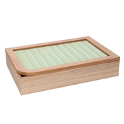Boîte à thé rectangulaire en bois marron cm20x6x29