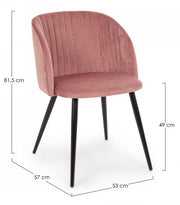 2x Blush Velours Sedia Queen