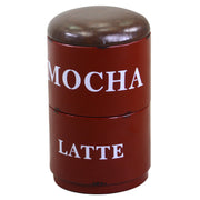 Pouf rond métal rouge avec coupelles 44 x 30 x h50 cm