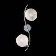 Plafonnier en fer chromé poli avec verre blanc 2 lumières 45x25xh.21 cm