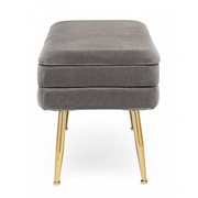 Banc conteneur gris foncé avec pieds 79,5 x37,5x42h cm