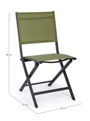 Chaise d'extérieur en aluminium Vert anthracite ELIN 47x57x h88 cm