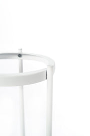 Porte-parapluie en métal blanc et gris 50h cm