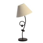 Lampe métal pierres ivoire 28x28x57cm