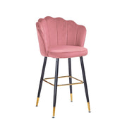 Tabouret en velours rose estro avec terminaux dorés 50x55x110 cm