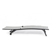 Chaise longue en aluminium anthracite Cleopas avec roues