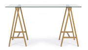 Bureau moderne Alchimia avec plateau en verre 140x70x76h cm