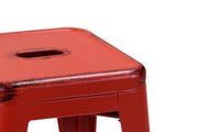 Tabouret en fer bristol rouge cm39x39h45