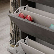Armoire à chaussures rétro gris avec 4 portes L73 x P26 x 154.5H cm