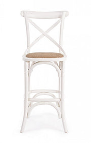 Tabouret Bar Cross blanc rustique