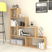 6 - Bibliothèque d'étagère à l'échelle 6 PARTIMENTS OAK 145X29XH.145 CM