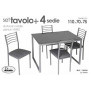 Ensemble de table en verre avec 4 chaises de salon de cuisine