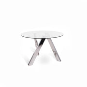 Table fixe en verre trempé transparent 120x75h cm