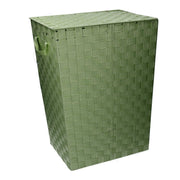 Panier rectangulaire en polyester doublé vert clair cm40x30h53