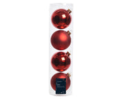 Boite de 4 boules de Noël rouges ø10 cm