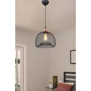 Lampe à suspension métal perforé noir Arenda MDL4323