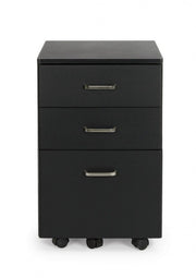 Commode de bureau en MDF avec trois tiroirs Noir NADIR 40x44x h65 cm