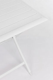 Table d'extérieur en aluminium blanc ELIN 110x70x h71 cm