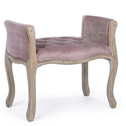 Banc simple classique bois velours Diva 71 x 48 x 60 cm