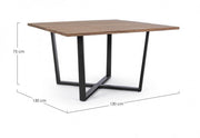 Table Helsinki anthracite-naturel 130x130 cm