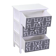 Commode Gianna blanc gris 3 tiroirs cm40x29h58