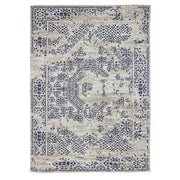 Tapis moderne en coton Bombay bleu 140x200 cm
