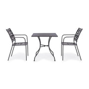 Table en acier anthracite Kelsie 70x70 cm