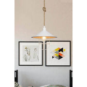 Plafonnier Bulut ASZ0631 métal blanc et corde de jute