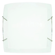 Plafonnier 2xE27 Crochets Fil d'Acier Plaque Verre Blanc-Transparent E-Energy Elisa