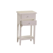 Armoire en bois Nuremberg 2 tiroirs + 1 plateau crème cm37x26h70