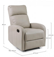 Fauteuil inclinable manuel Iris en similicuir gris tourterelle