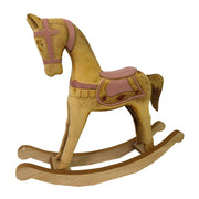 Cheval à bascule en bois rose et marron cm26,5x6,5h22