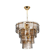 Plafonnier à 4 lumières Falez MDL3829 verre fumé et doré