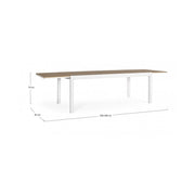 Table d'extérieur 200-300x95x74h Blanc