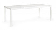 Table extensible Hilde 200/300x100 cm en aluminium blanc