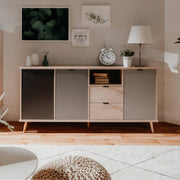 (3c) Buffet 3 portes avec 2 tiroirs 180 x 88 x 40 h cm (EPIK52)