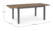 Table extensible Elias en aluminium 140-200x90 cm